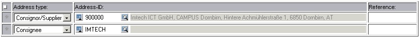 Example address row
